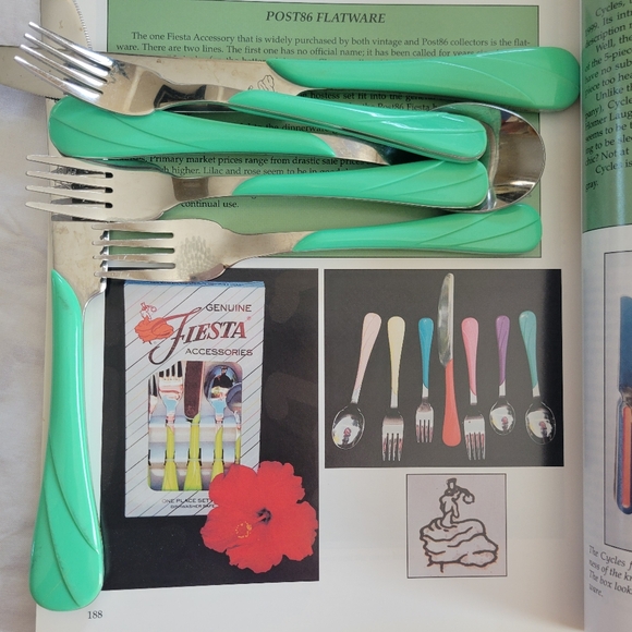 Fiesta Sea Mist Flatware ~ Swirl ~ 6 Pieces ~ Post-86 ~ Collectible - Picture 3 of 16